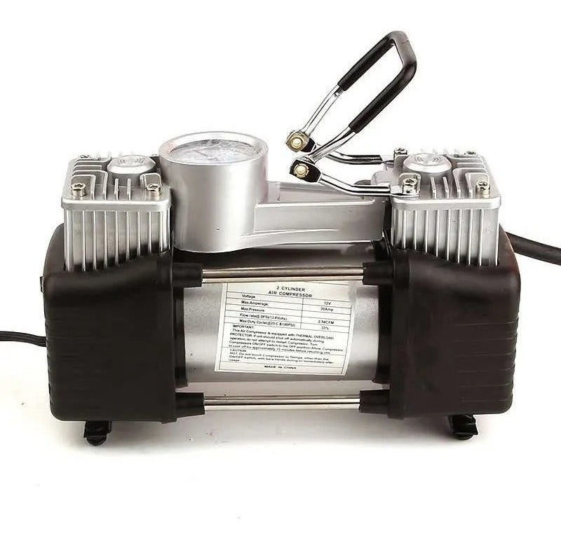 Caja Compresor Aire Doble Cilindro 12v Inflador /j064