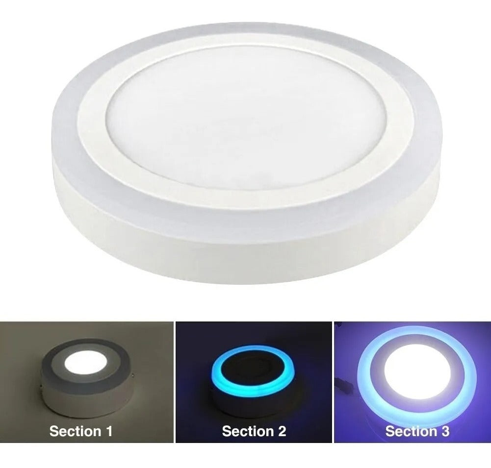Foco Panel Led Plafón Led Bicolor Sobrepuesto 18w+6w