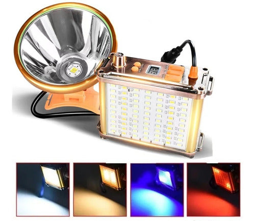 Linterna Foco Led 1200w (reales) Caza Camping Minero Lampara