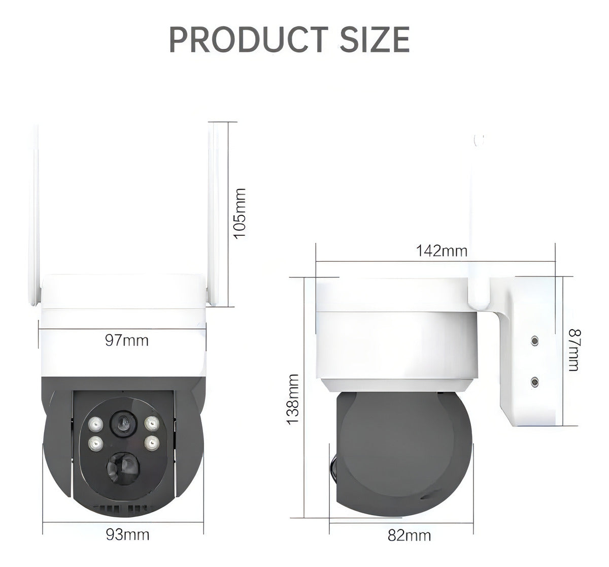Cámara Solar Para Exteriores Ip 1080 Inalámbrica 360 Color Blanco