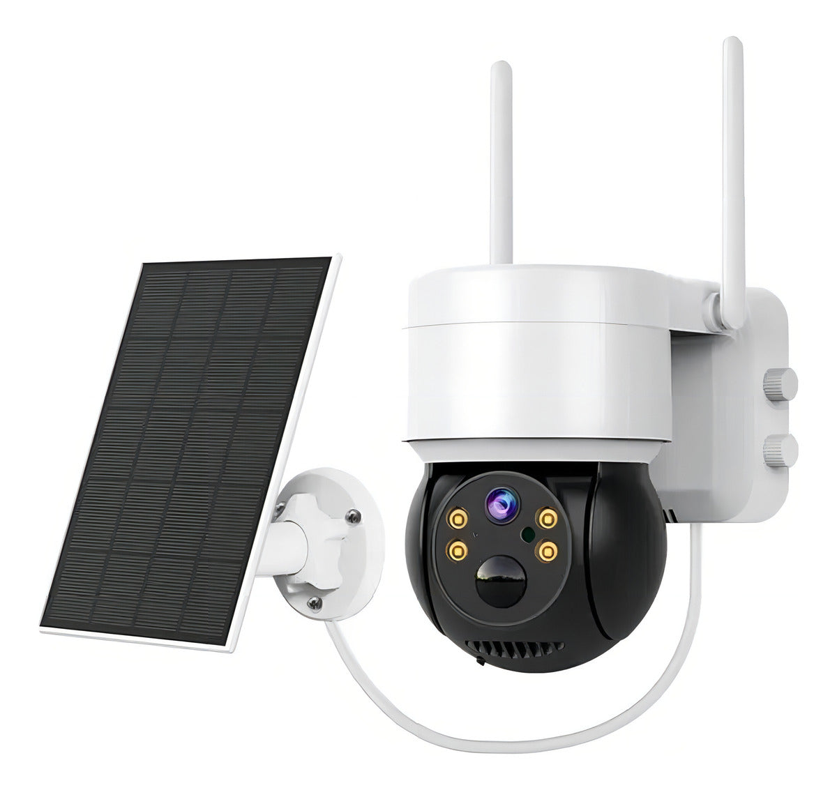 Cámara Solar Para Exteriores Ip 1080 Inalámbrica 360 Color Blanco