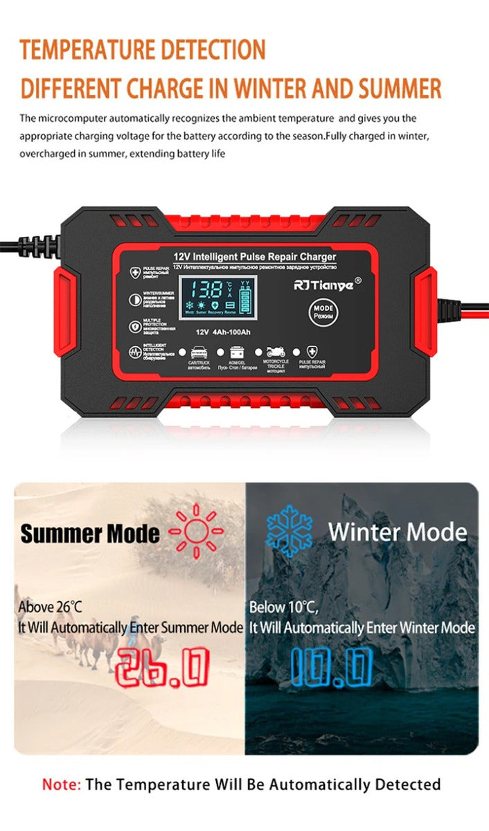 Cargador De Batería Inteligente Y Rápido De 12v 8a 24v