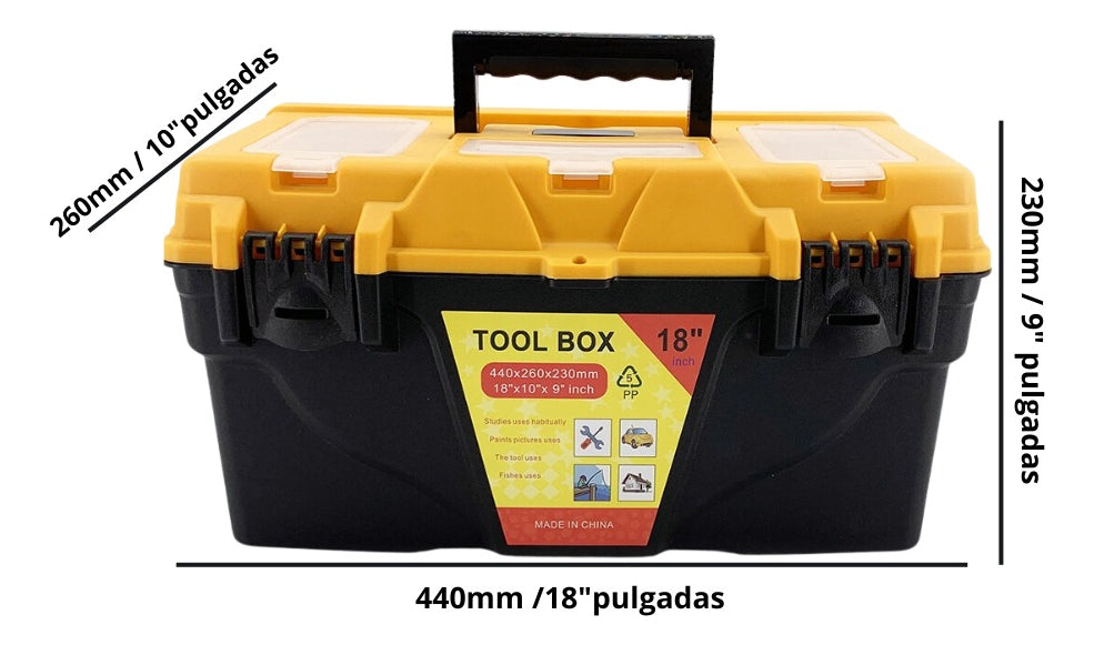 Caja De Herramientas 18 Pulgadas 43x26x23cm