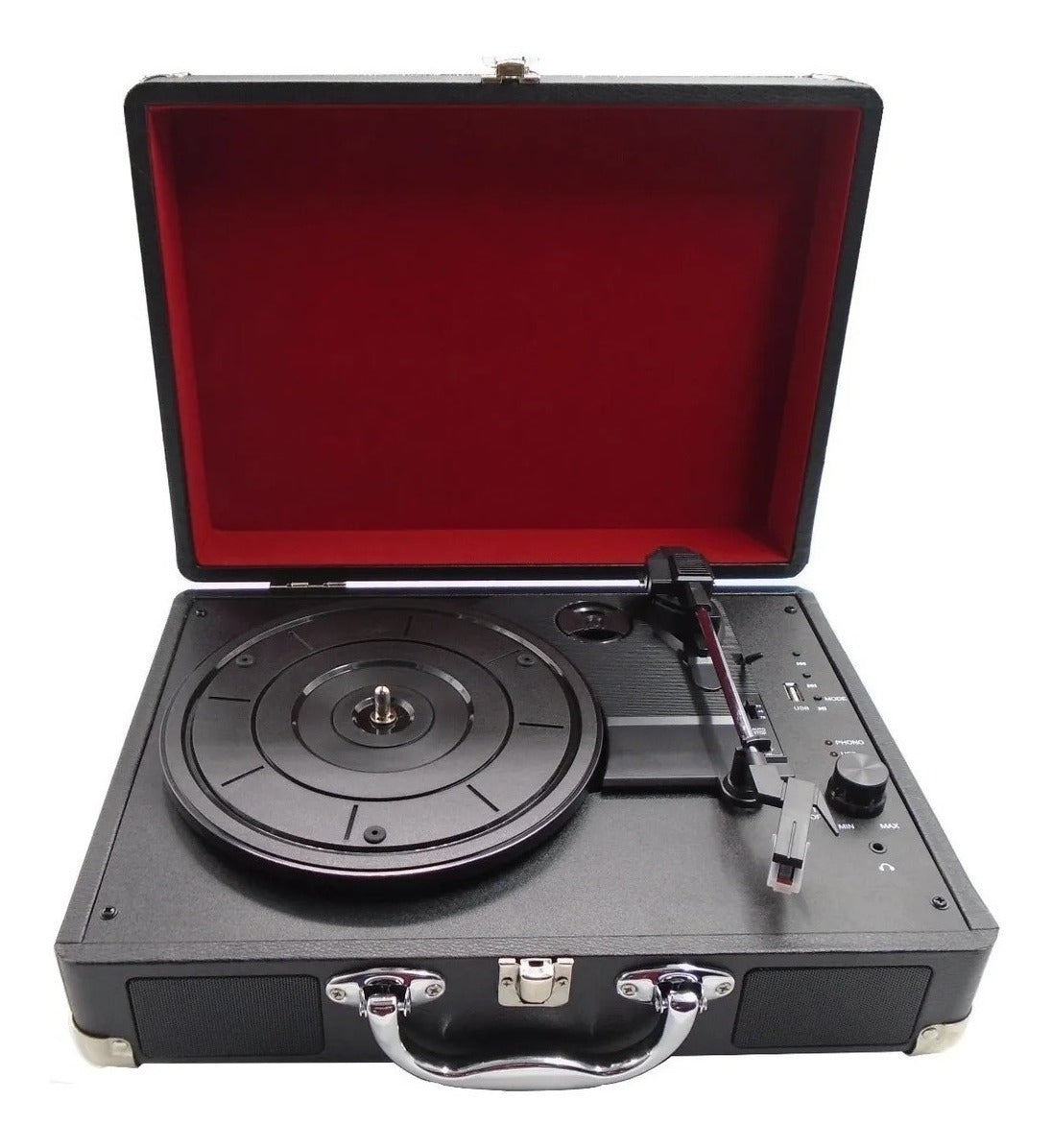 Tocadiscos Maleta Bluetooth Con Altavoces 3 Velocidades /m25