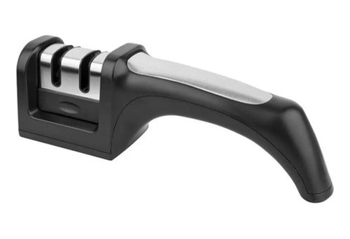 Afilador Cuchillo Tijera Cocina 2 Ranuras Acero Y Cerámica