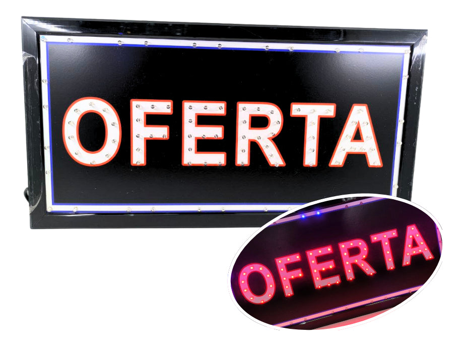 Letrero Led Luminoso Aviso Abierto