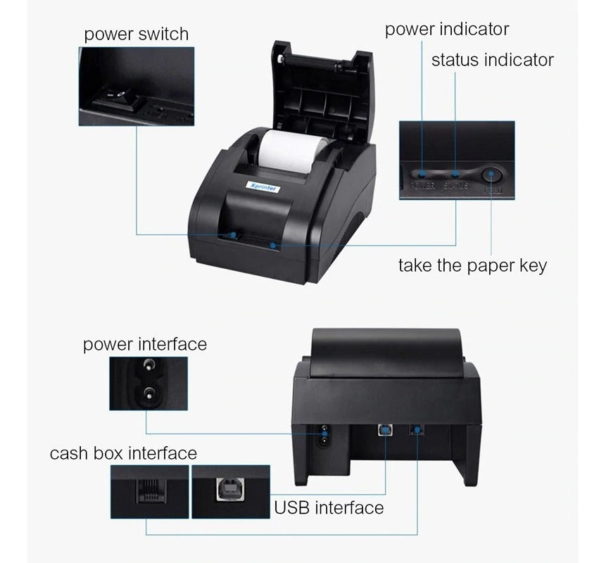Impresora Térmica Boletas Usb Rollo 58mm Tickets Recibo
