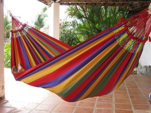 Hamaca 1 Plaza Colgante 80x190cm Hasta 100kg Rojo Multicolor