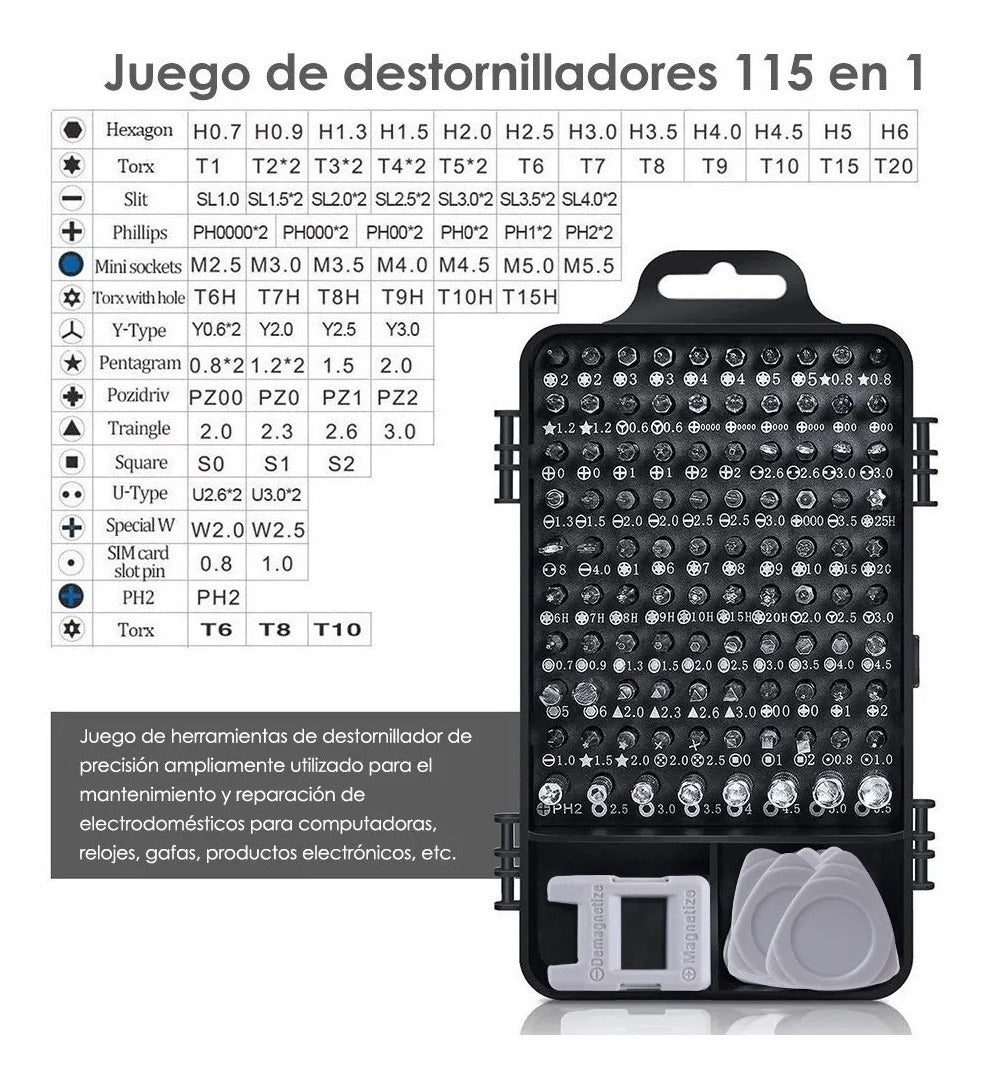 Juego De Destornilladores Precisión Screwdrivern 115en1/j51