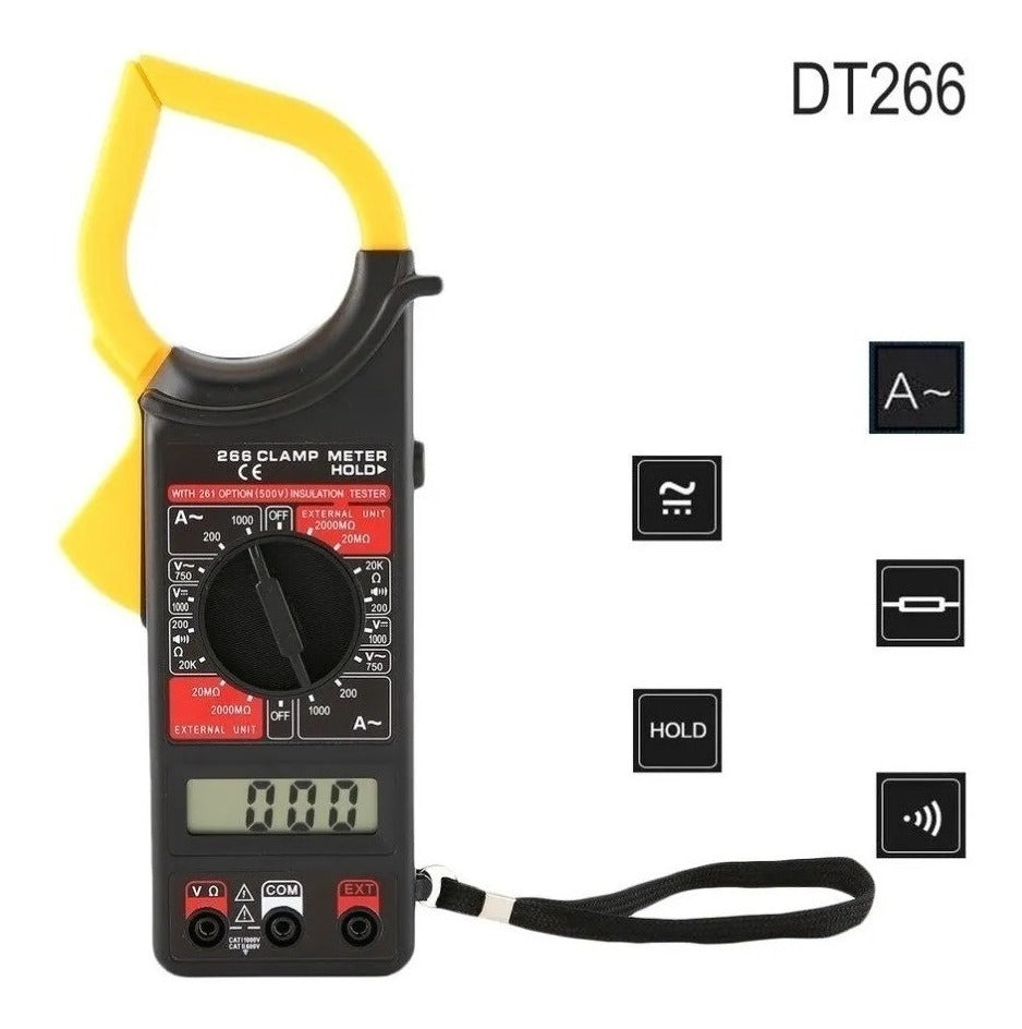 Multi Tester Amperimetro Digital Tenaza Dt-266