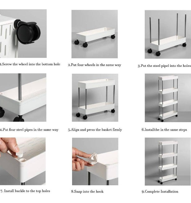 Carrito Organizador 4 Niveles Delgado Para Baño O Cocina