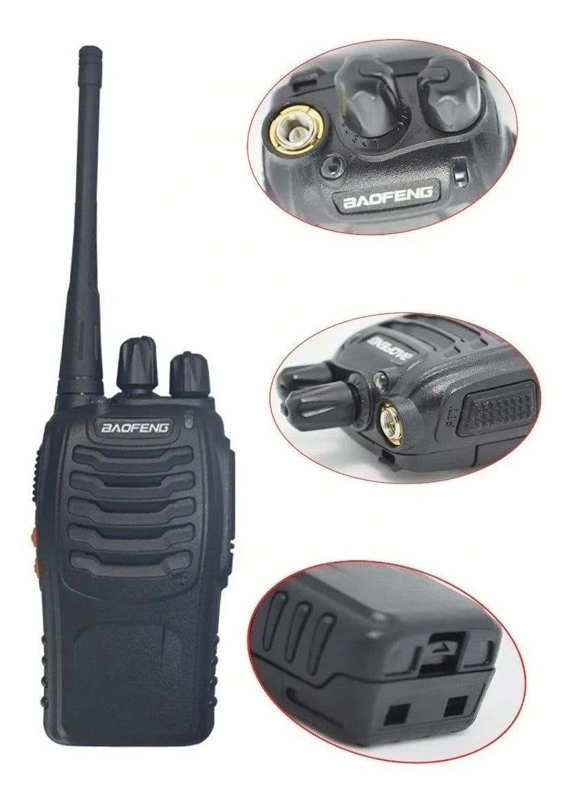 Pack 2 Radio Transmisor Walkie Baofeng 888s Con Manos Libres