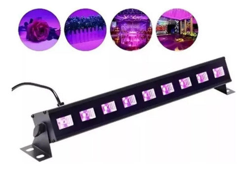 Barra Led Ultravioleta 9x3w Luz Led Fiesta