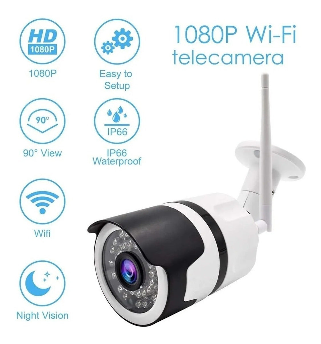 Camara Ip Wifi Inalambrica Exterior Hd Ip65 Nocturna 1080p