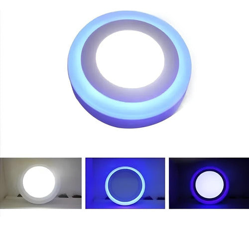 Foco Panel Led Plafón Led Bicolor Sobrepuesto 18w+6w