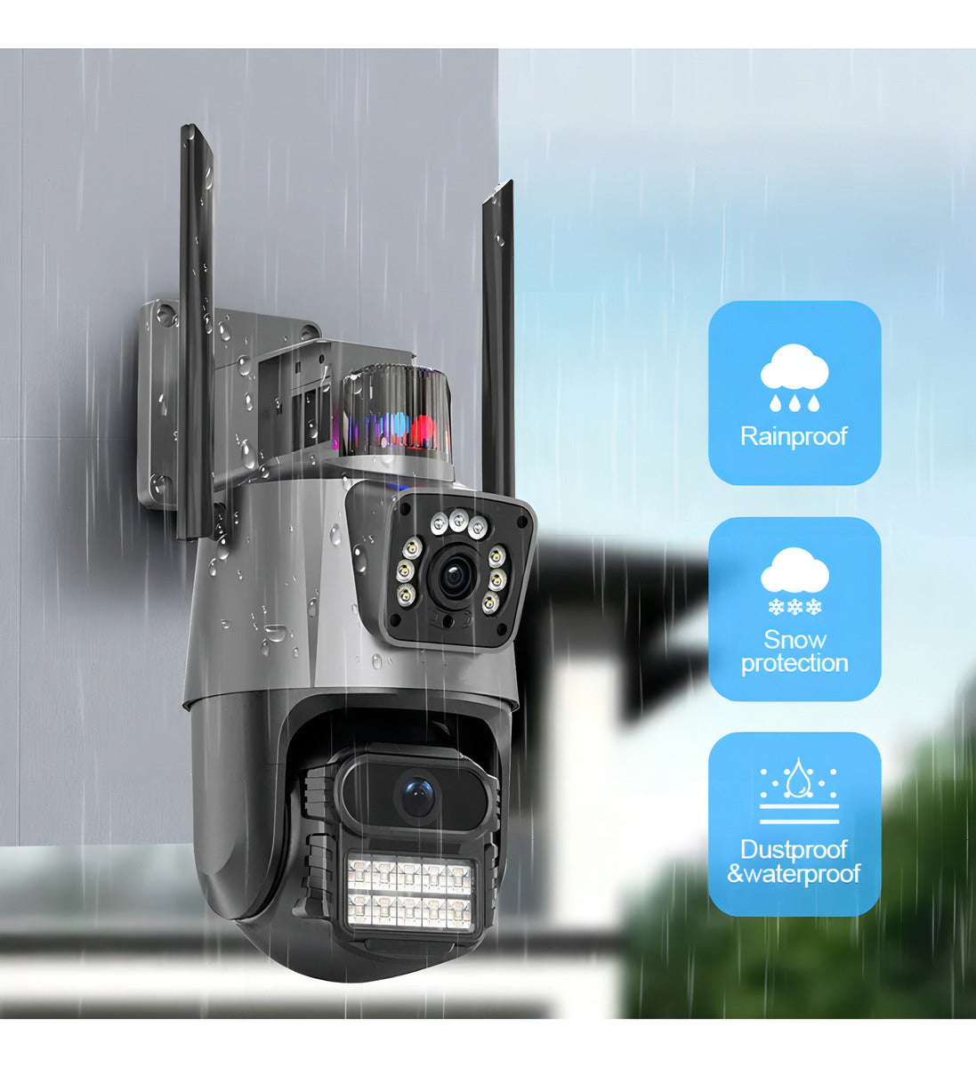 Cámara Domo Wifi Doble Lente Full Hd Con Alarma Seguimiento Hlc