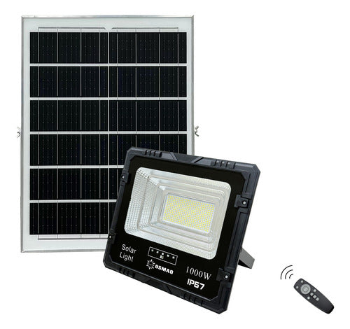 Foco Solar 1000w + Panel Solar Y Control Remoto