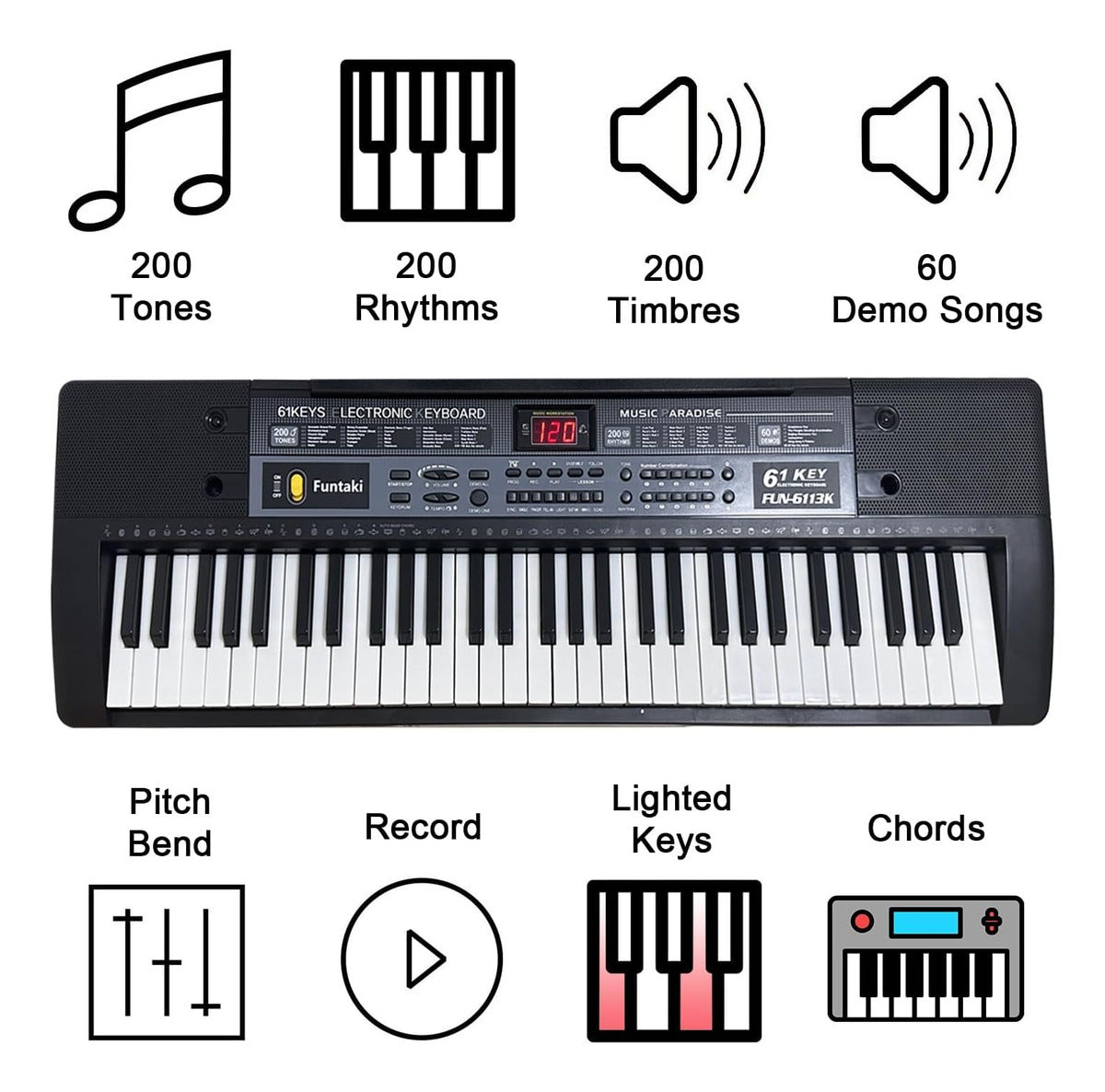 Teclado 61 Teclas Teclado Piano Teclado Musical Con Micrófon