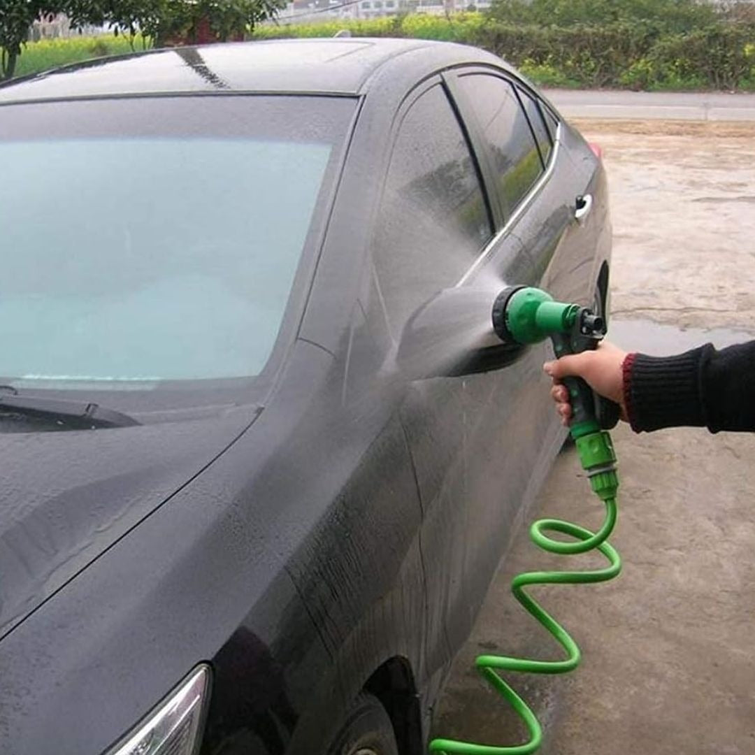 Manguera Extensible Con Pistola 15 Mts Rayun Color Verde