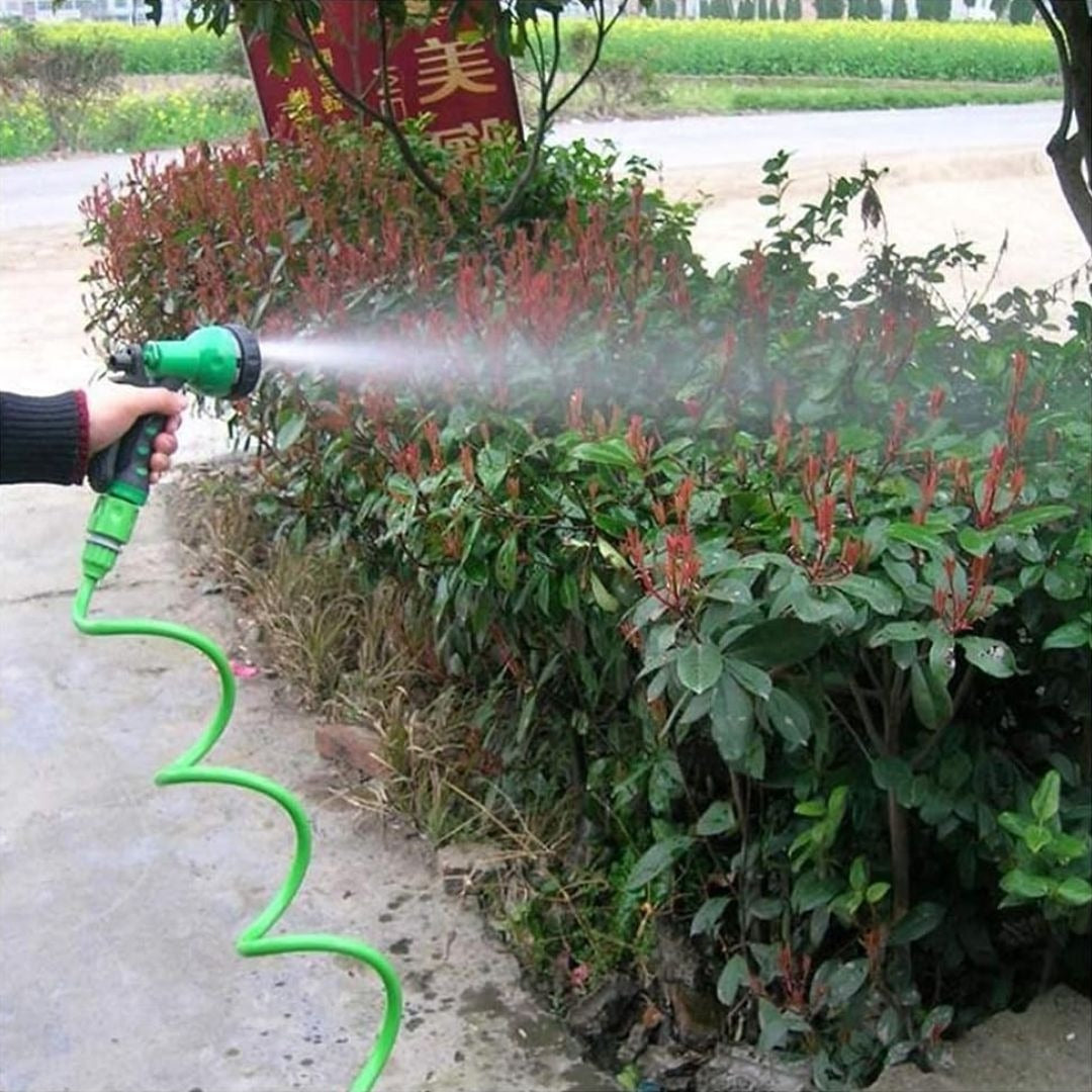 Manguera Extensible Con Pistola 15 Mts Rayun Color Verde