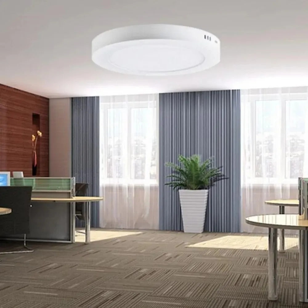 Foco Panel Plafón Led 18w Sobrepuesto Redondo Luz Frio