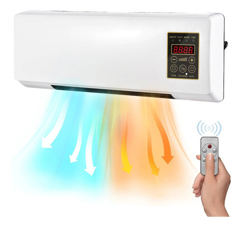 Calentador Calefactor Ventilador Eléctrico De Pared Color Bl