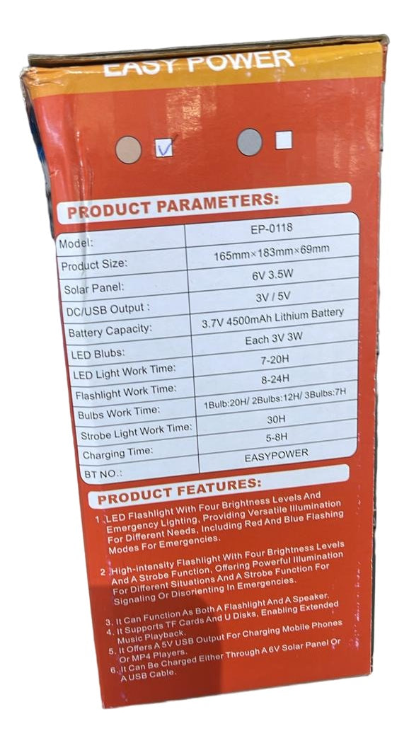 Kit De Energía Solar Multiusos Ampolletas Linterna