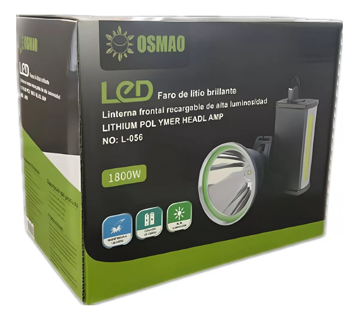 Linterna Foco Led 1800w (reales) Caza Camping Minero Lampara