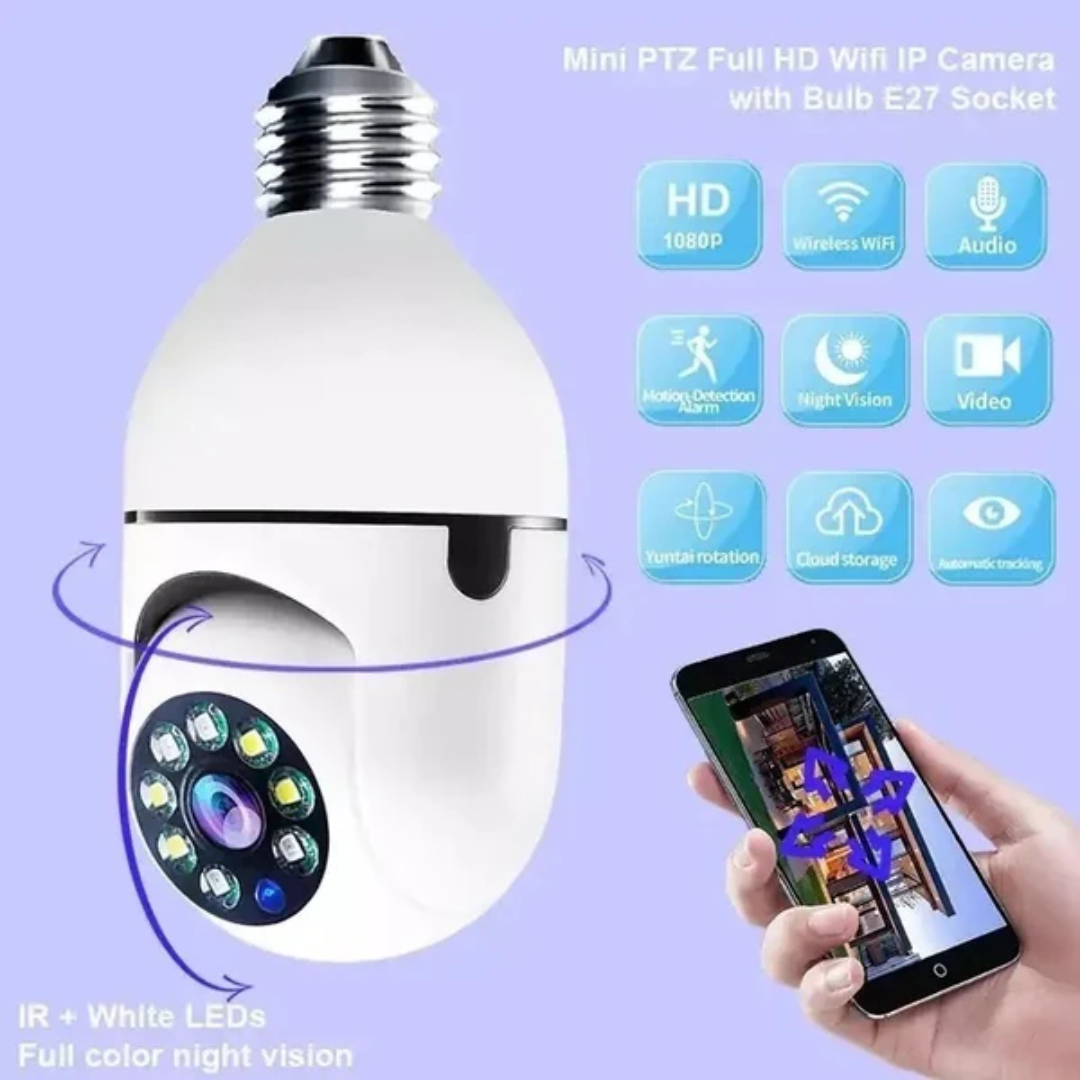 Camara Ip Ampolleta Motorizada 360° E27 1080p Yoosee
