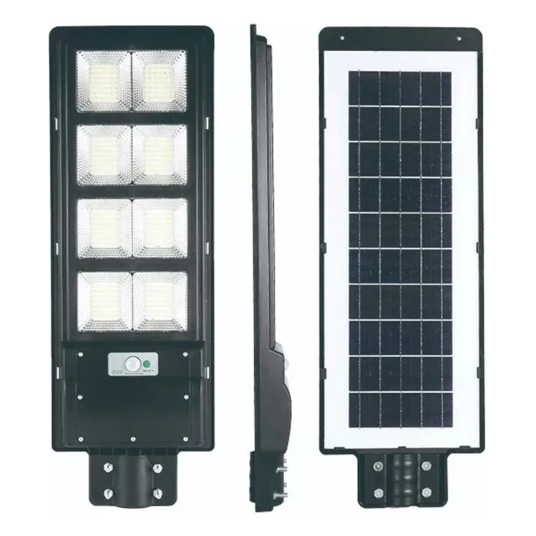 Foco Solar Led Exterior Lupa Luminaria + Poste Y Sensor 300w