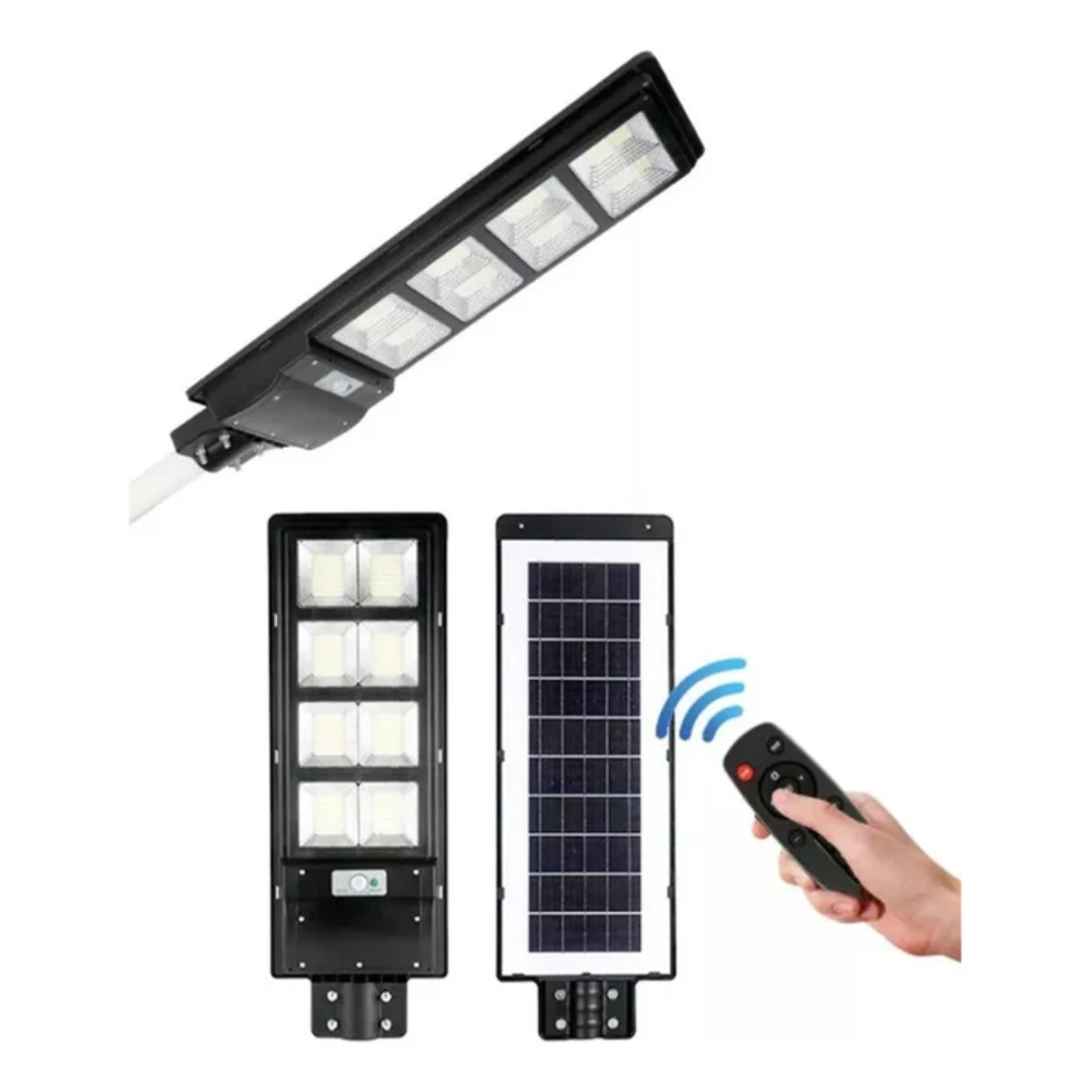 Foco Solar Led Exterior Lupa Luminaria + Poste Y Sensor 300w