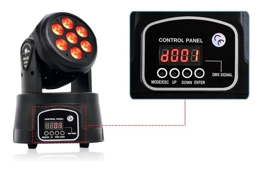 Cabeza Movil Robotico Par 7 Led 70w Rgb Dmx Fiesta Disco