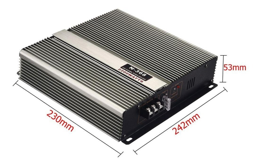 Amplificador Auto Estéreo Audio 2 Canales 2200w 12v /q177