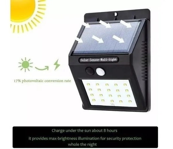Foco Led Solar 20 Led Con Sensor Movimiento Exterior