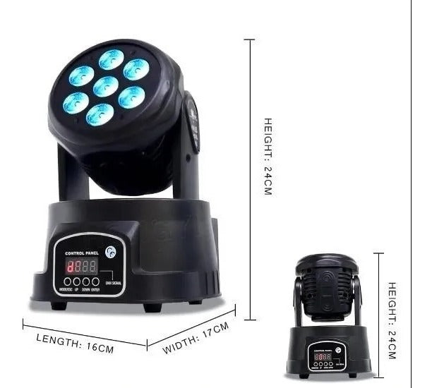 Cabeza Movil Robotico Par 7 Led 70w Rgb Dmx Fiesta Disco