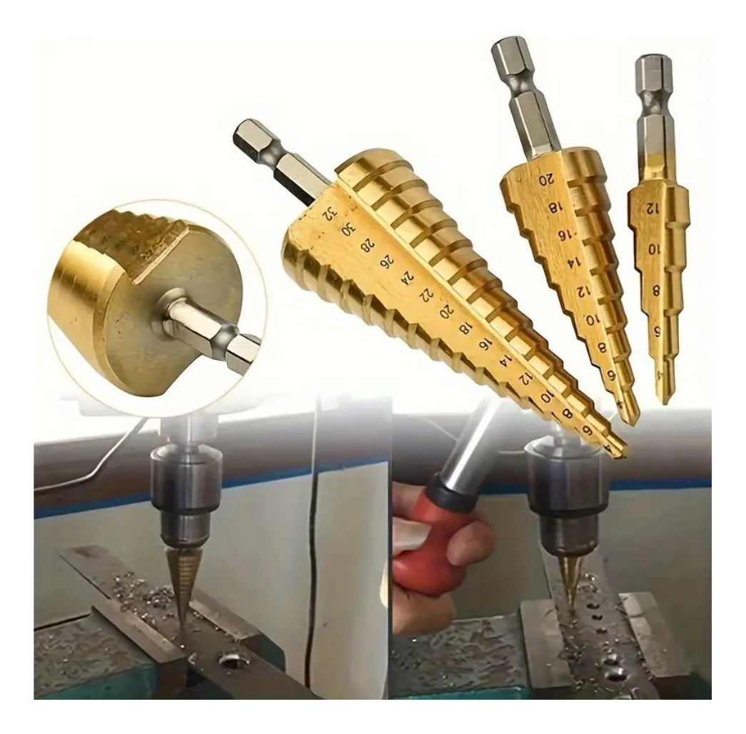 Set Brocas Escalonadas Taladro 4 A 32 Mm + Estuche