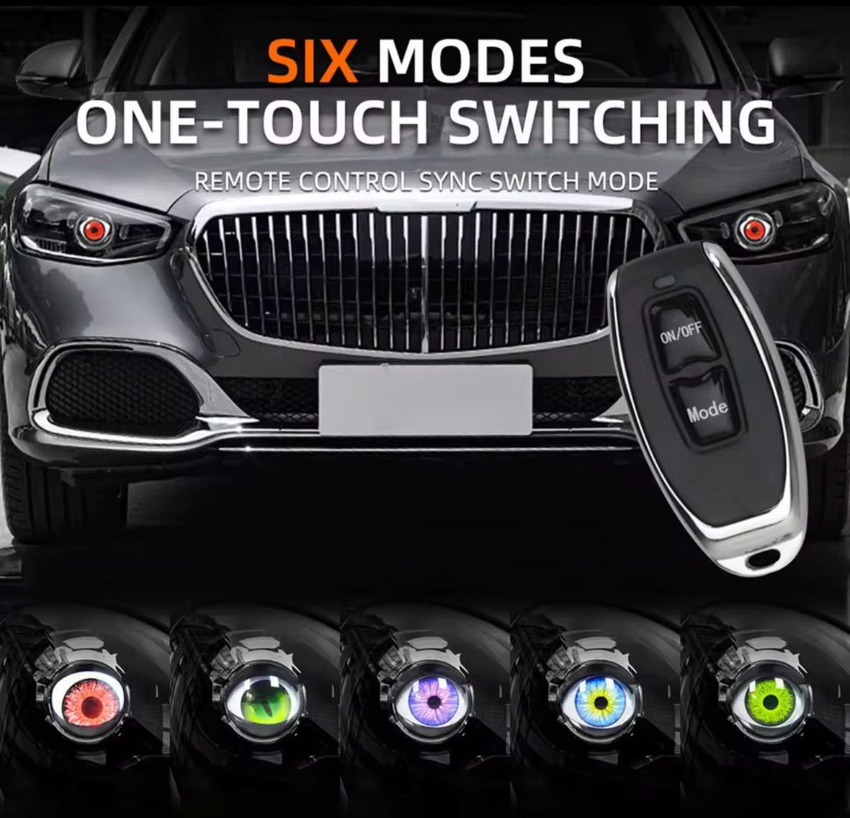 Faros Para Auto Ojos Diabolicos Focos Para Auto Con Control Negro