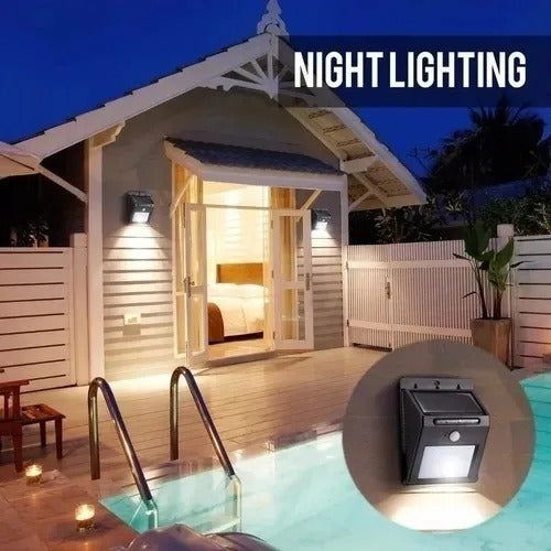 Foco Led Solar 20 Led Con Sensor Movimiento Exterior