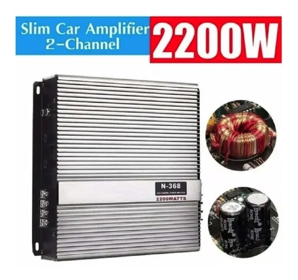 Amplificador Auto Estéreo Audio 2 Canales 2200w 12v /q177