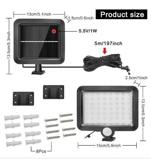 Lámpara Led Solar Con Sensor De Movimiento/t-029