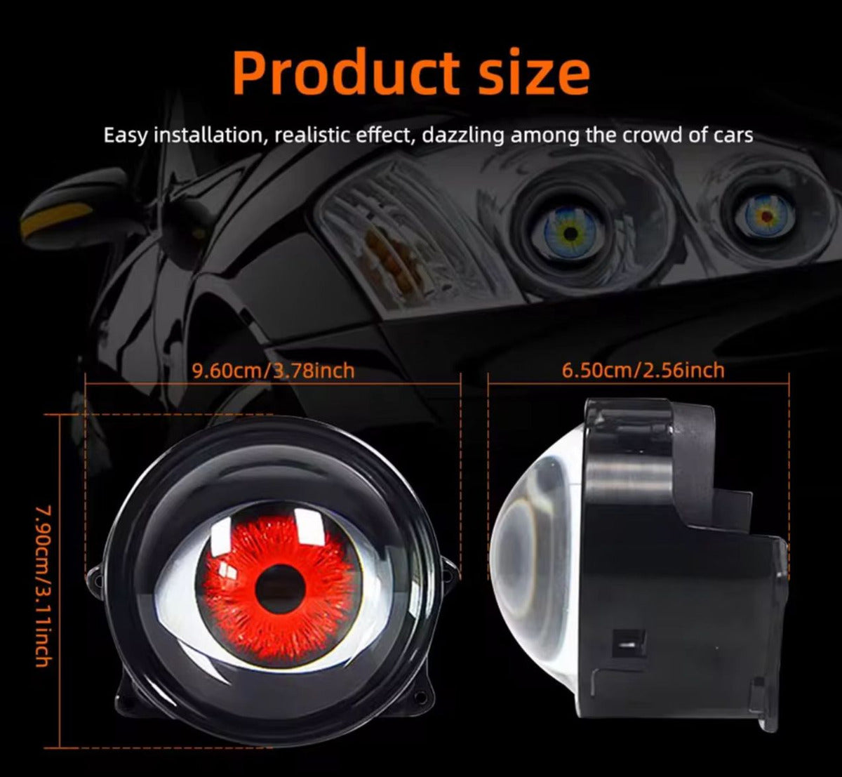 Faros Para Auto Ojos Diabolicos Focos Para Auto Con Control Negro