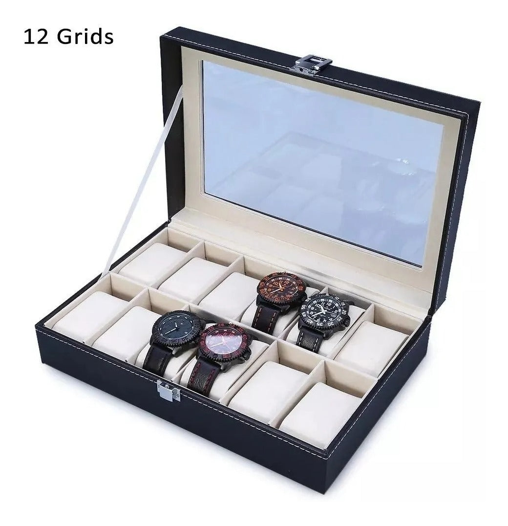 Organizador Estuche Caja 12 Relojes Exhibidor