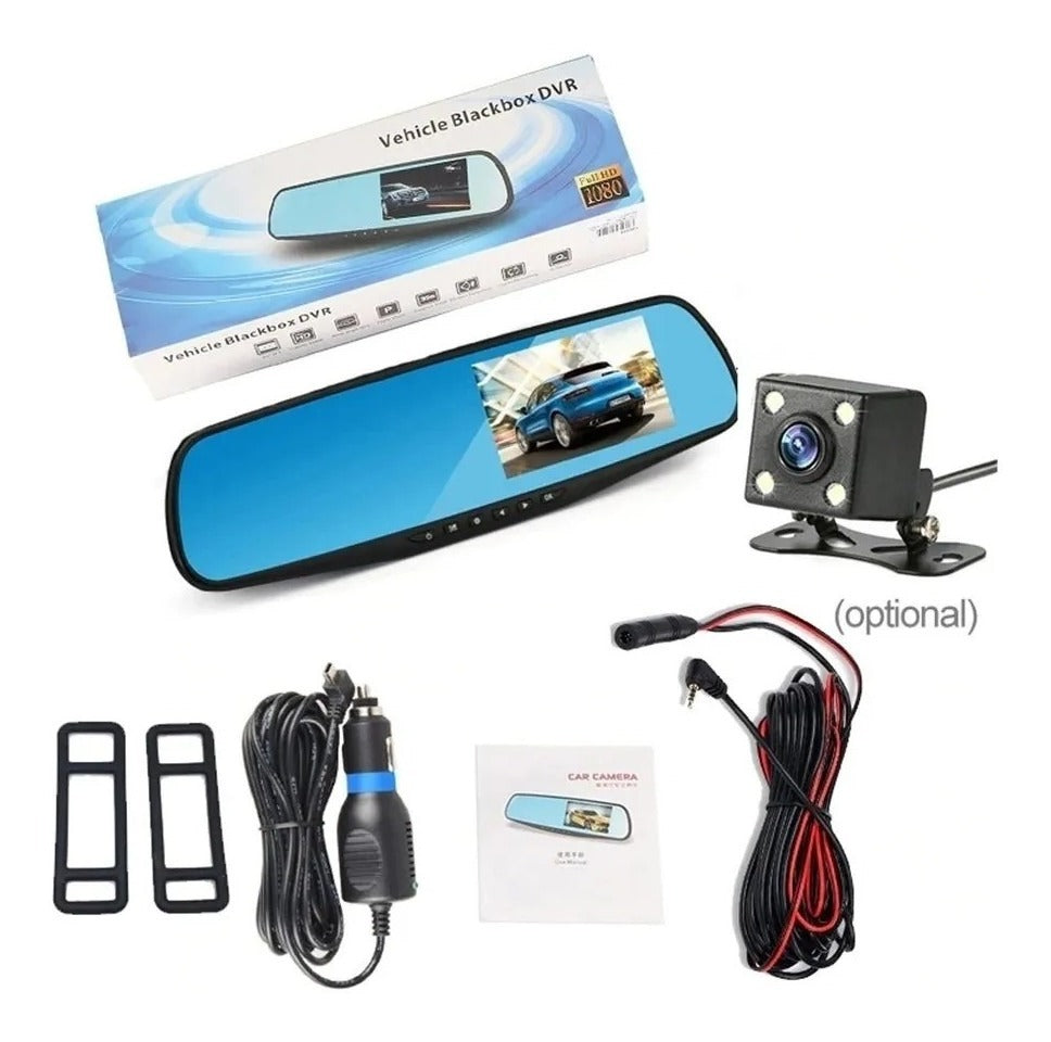 Espejo Retrovisor + Camara Frontal Y Camara Retroceso Hd