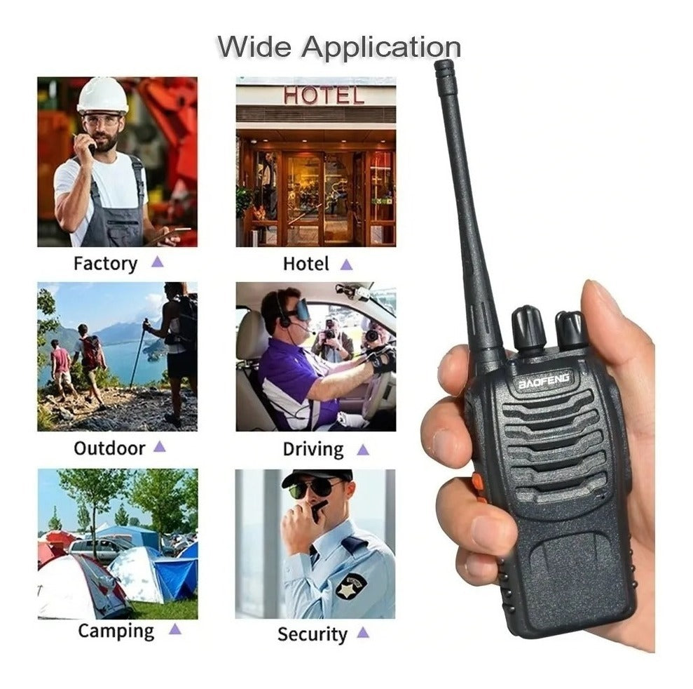 Pack 2 Radio Transmisor Walkie Baofeng 888s Con Manos Libres