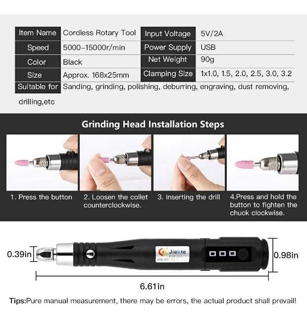 Taladro Multiusos  Esmerilado Y Pulido 3 Velocidades Usb