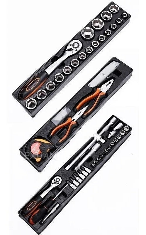 Caja De Herramientas Set 85 Pieza Plegable 5 Niveles Metal