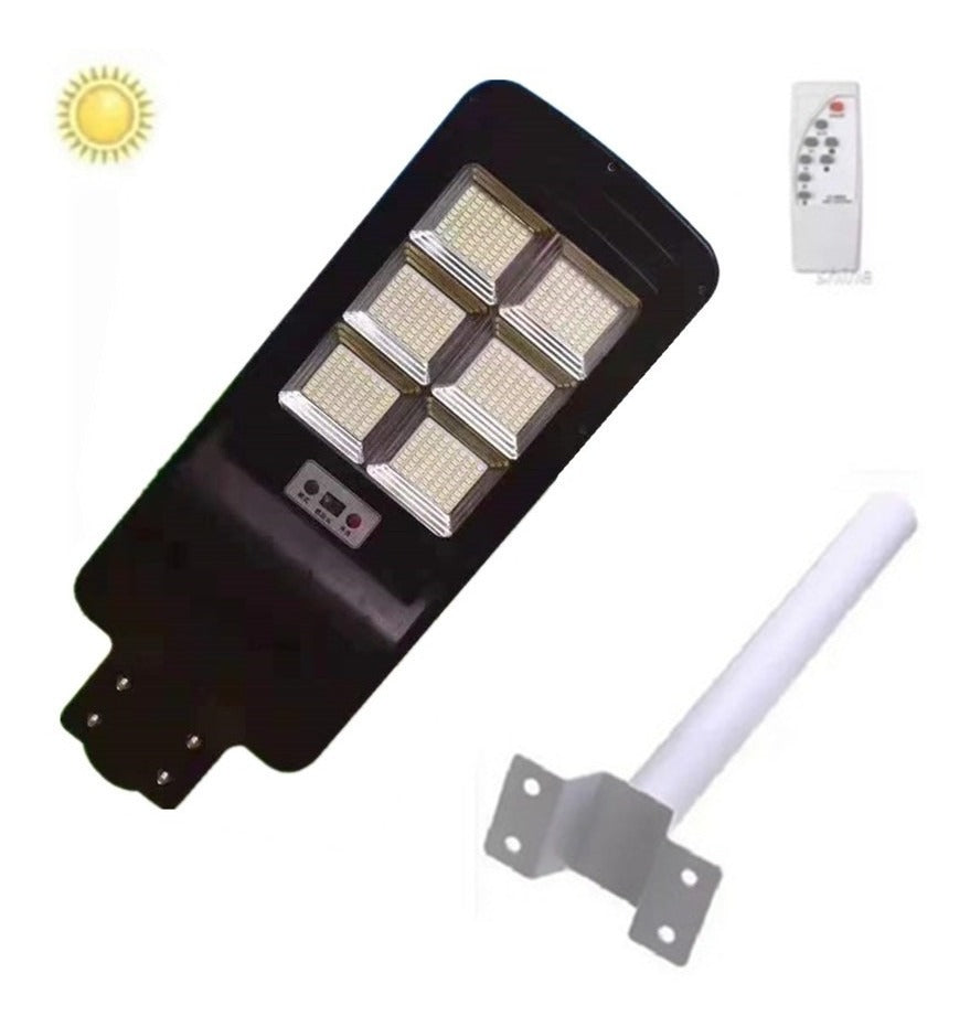 Foco Solar Led Exterior Lupa Luminaria + Poste Y Sensor 200w