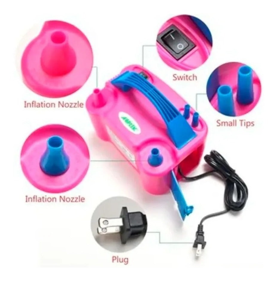 Inflador De Globos Eléctrico 2 Inyectores