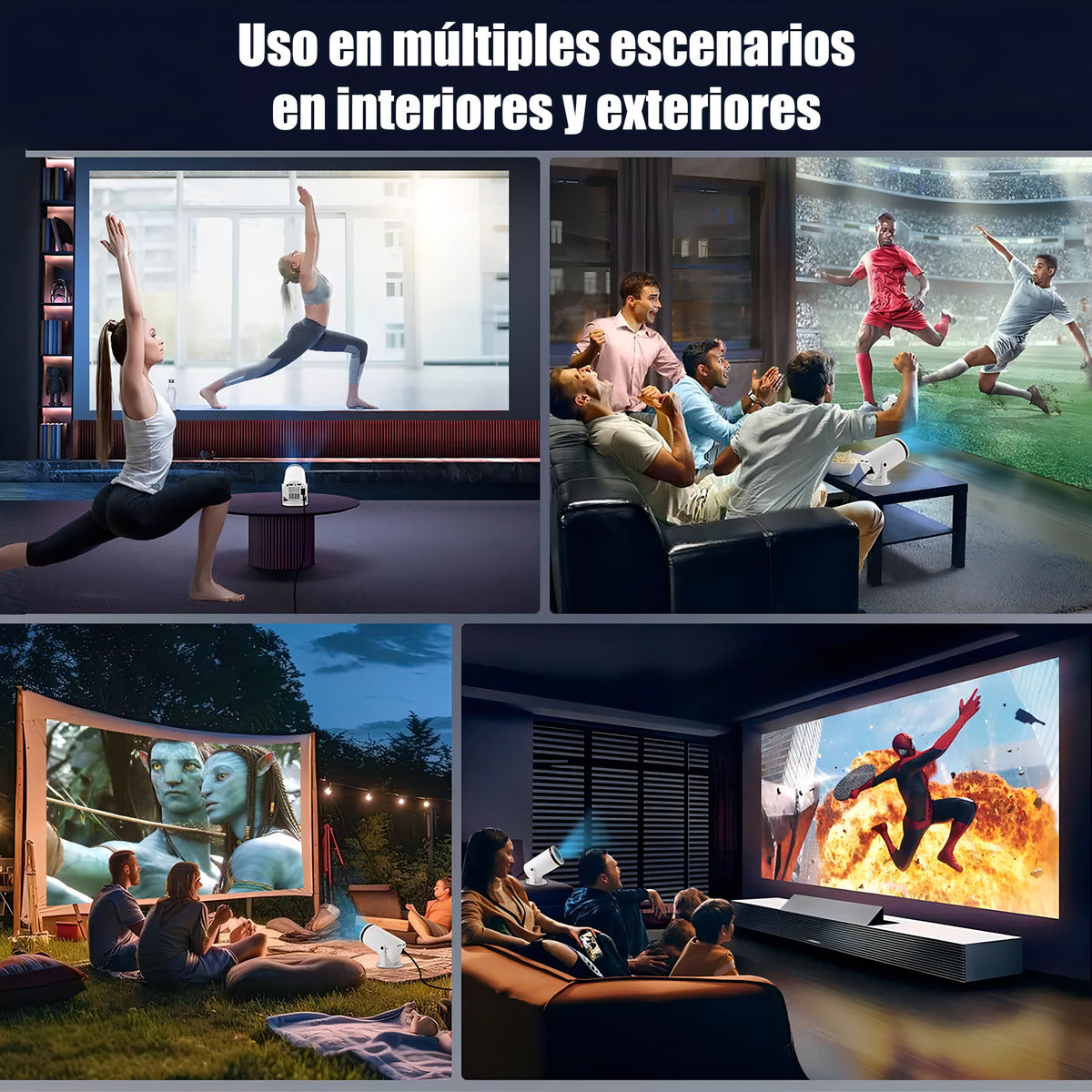 Proyector Mini Portatil Android Smart Tv 4k Hd Led 1080p