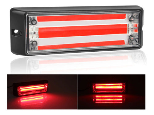 Luz Led Cob Estroboscópica Rojo Coche Camion 12v-24v